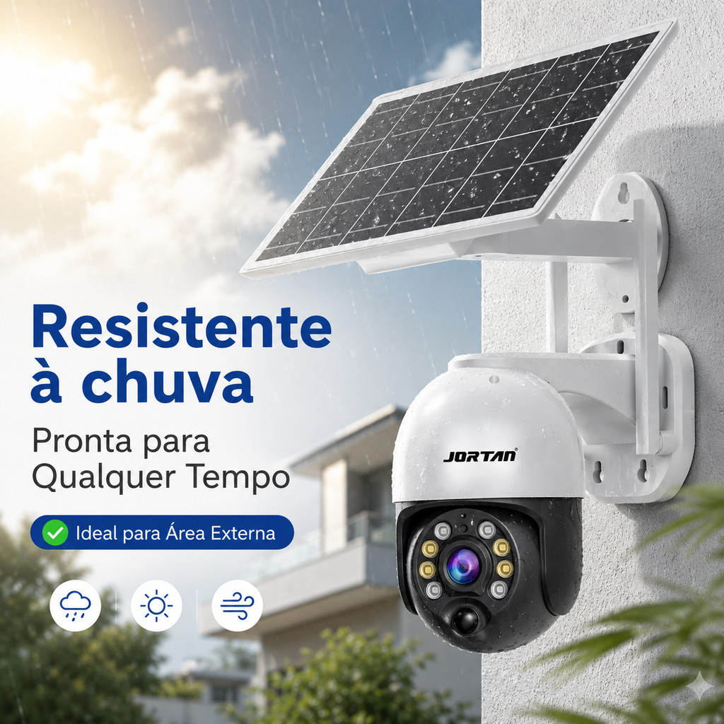 Câmera de Segurança Solar WiFi PTZ Sem Fio Painel Solar Detecção de Movimento Visão Noturna ICSee