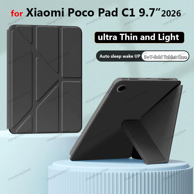 Capa Para Xiaomi Poco Pad C1 9.7 Polegadas 2026 2 4G 9.7 " Wifi 9.7 SE Smart Auto Wake UP Y-Foldiing De Couro Macia Flip