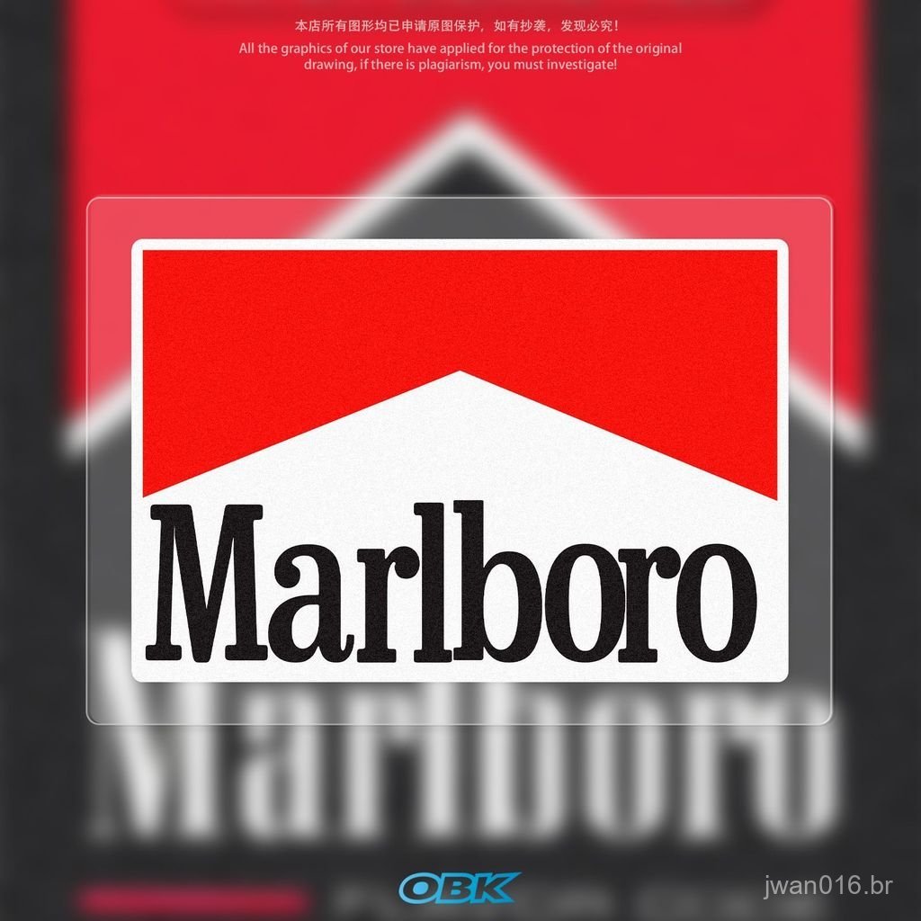 Adesivo criativo personalizado Marlboro para decoração de vidros de carros e motocicletas, à prova d'água, resistente ao