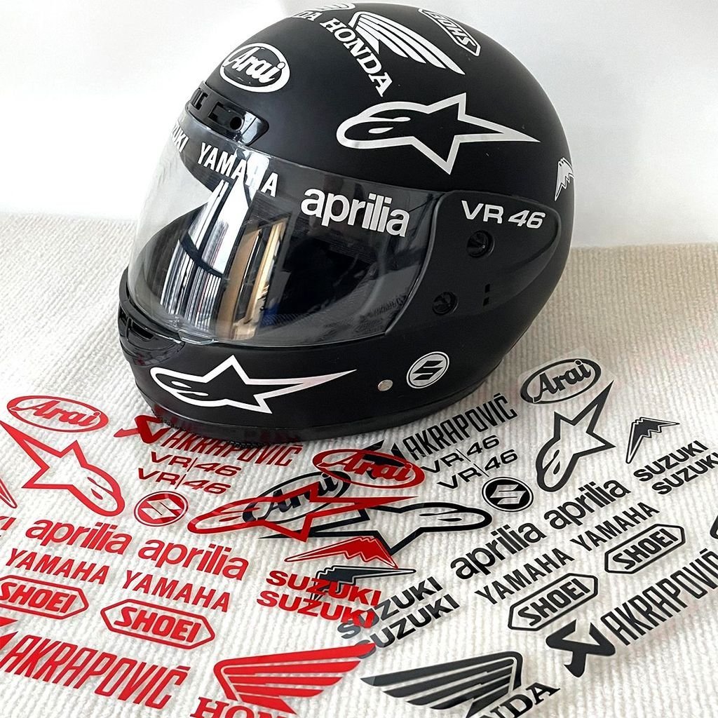 Adequado para adesivos decorativos de patrocinadores de capacetes de motocicleta LS2 SHOEI Arai, decalques de modificaçã