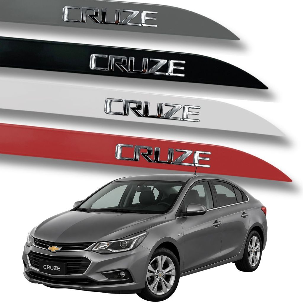 Jogo Friso Slim Lateral Chevrolet Cruze Nome  Relevo Cromada