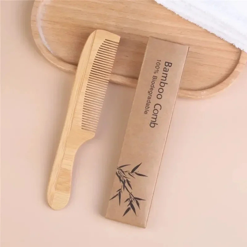 2 Peças Pente De Bambu De Madeira Feito À Mão , Massagem Antiestática natural E Cuidados Com Os Cabelos , Ferramenta De