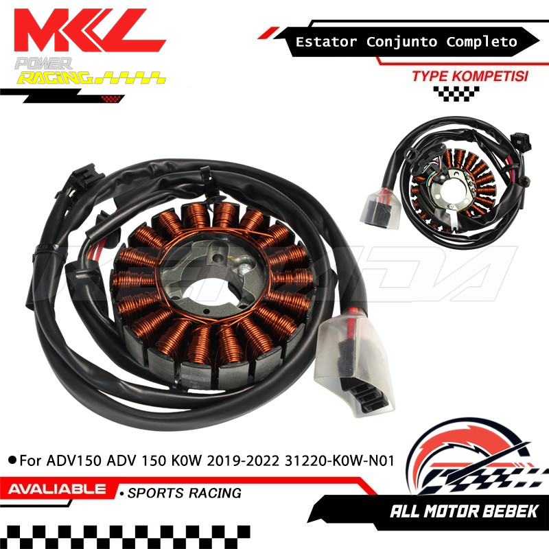 Bobina Estator Gerador Magneto Para ADV 150 K0W 2019-2022 Peça 31220-K0W-N01