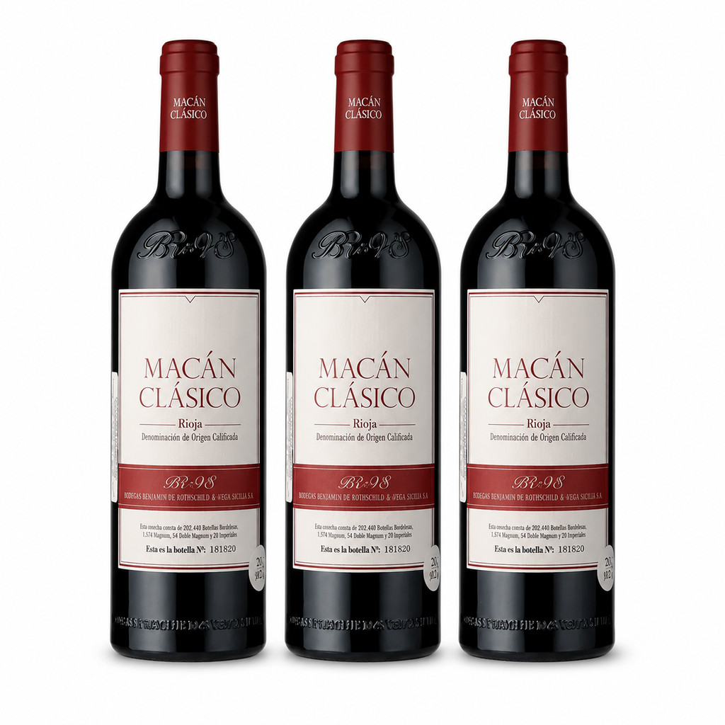 Caixa 3 un. Vinho Tinto Espanhol Macán 2021 Clásico 750ml