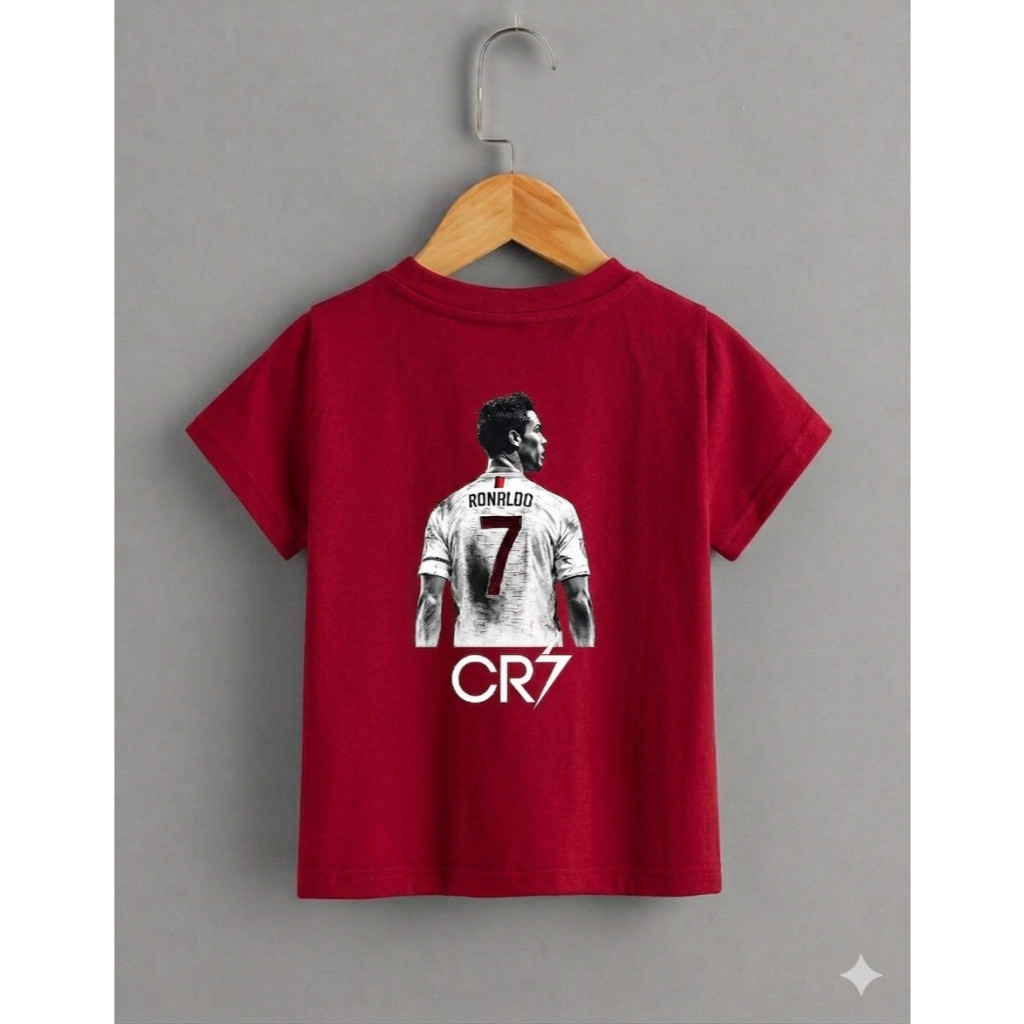 Camisa Cristiano Ronaldo CR7 Infantil Off White Camiseta Futebol Masculina Estampada Blusa CR7 Casual Presente Para Fãs