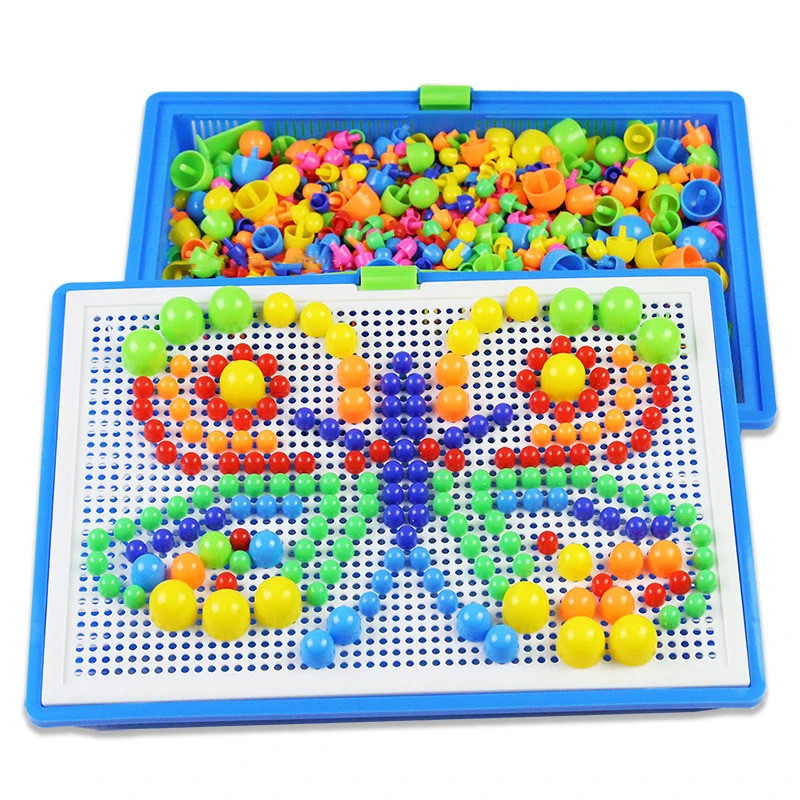 296 Cogumelo Prego Kit 3D Jogo De Quebra-Cabeça DIY Imagem Composta Plástico Flashboard Crianças Brinquedos Educação Bri