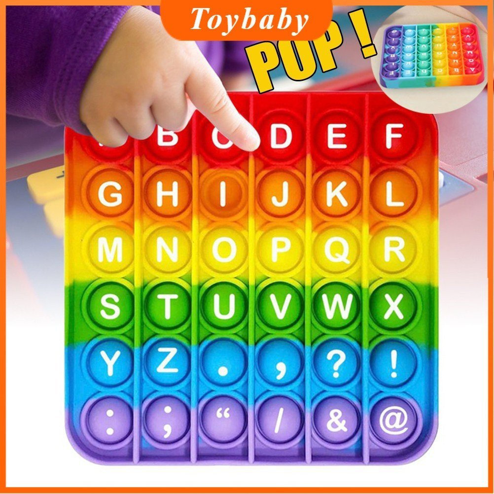 Pop Music Push Foam Toys Jogos De Tabuleiro Do Alfabeto Arco-Íris Pensando Em Treinamento Puzzle Brinquedos Divertidos P
