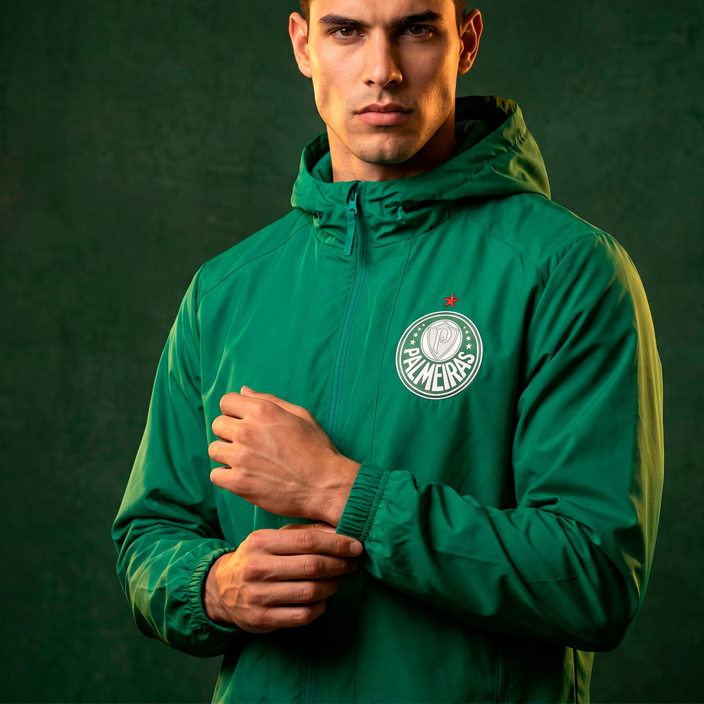 Jaqueta Palmeiras Corta Vento Essential Green Masculina Oficial