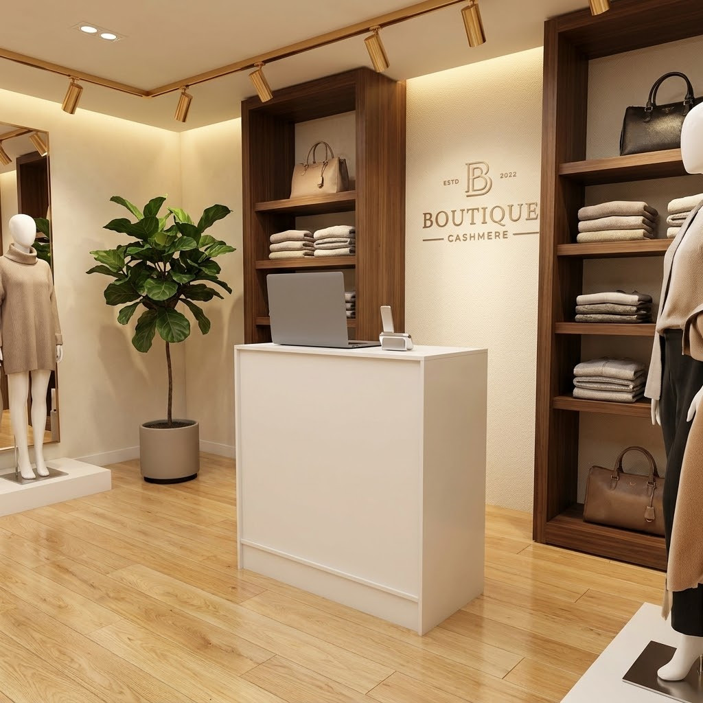 Balcão mdf Atendimento loja de roupas Recepção Consultório Bar Comercio 90 cm branco sem gavetas