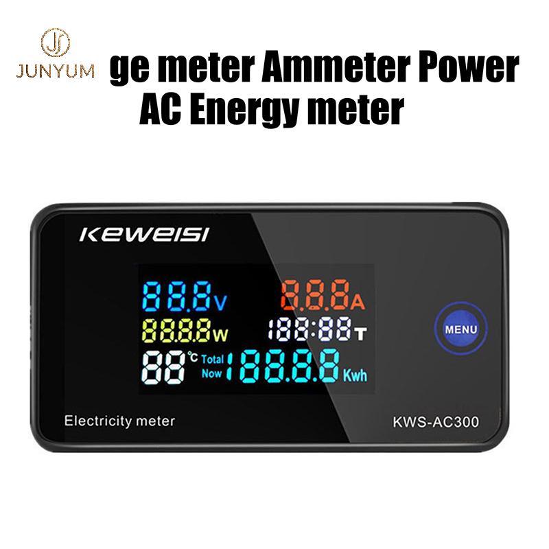 Junyuem KWS-AC300 Voltímetro Digital AC 50-300V Tensão 45-65Hz Medidor De Energia LED Wattímetro 0-100A Detector BR