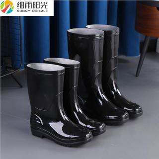 Botas de chuva de tubo curto masculinas, sapatos de borracha impermeáveis de cano médio, sapatos de água para canteiro d