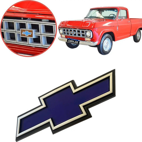 Emblema Gravata Grade Chevrolet D10 D20 C20 A20 D40 Azul