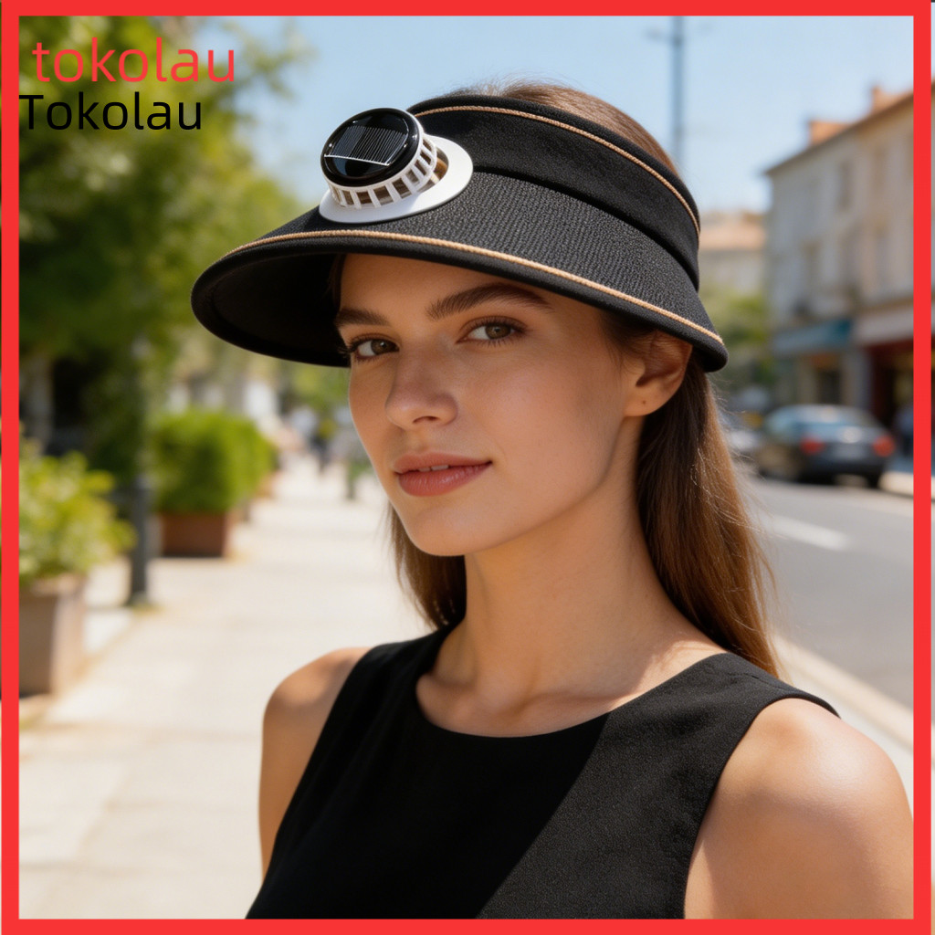 Sun Hat with Fan Lightweight Built-in Women’s Extended Brim Full Face Coverage Solar Adjustable Size – for Travel