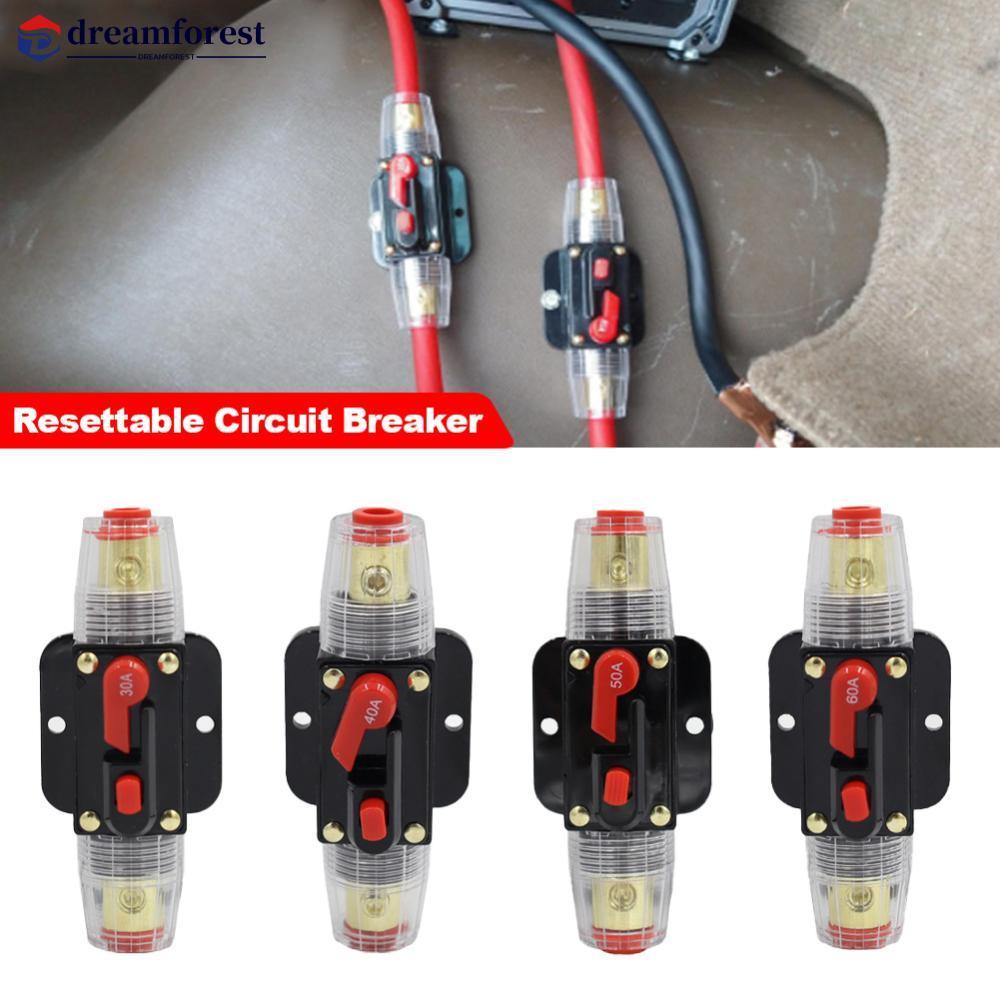 DREAMFOREST Automóvel Caminhão Fusível Reajustável Proteção Curta Titular Disjuntor 20A 30A 40A 50A 60A 80A 100A 125A 15