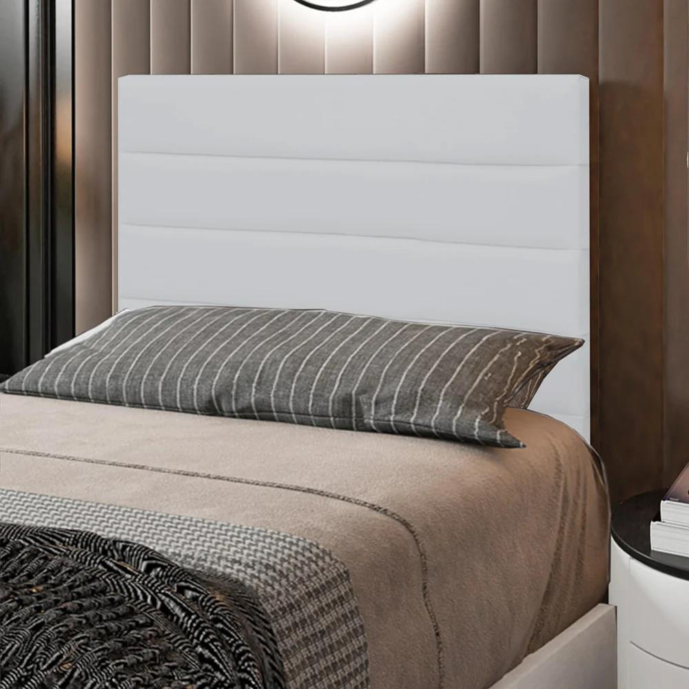 Cabeceira Cama Box Solteiro 90CM Rubi W01 Corano Branco - Mpozenato