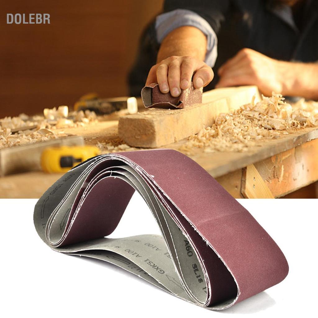 Dolebr Conjunto de cinta de lixa abrasiva Aumotop de 6 peças de lixa 60/80/100/120/150/180 para lixadeira e polimento