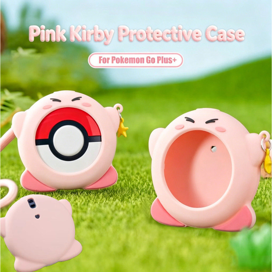 Para Pokemon Go Plus + Silicone Caso Protetor Kirby Estilo Rosa Macio À Prova De Choque Capa Dispositivo Monitoramento D