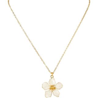 Colar de Flor Branca para Mulheres, Colares com Pingente Floral, Colar Delicado, Colares Choker, Joias Florais
