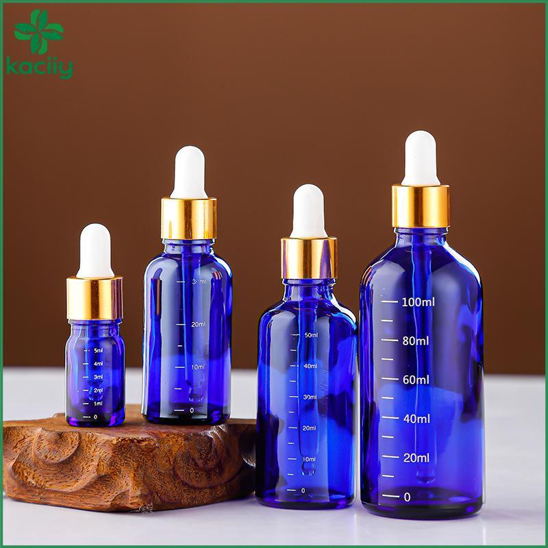Os Frascos Conta-Gotas De 5ml-100ml Com Reagente De Escala Colírio Vidro Azul Aromaterapia Líquido tte Garrafa Garrafas