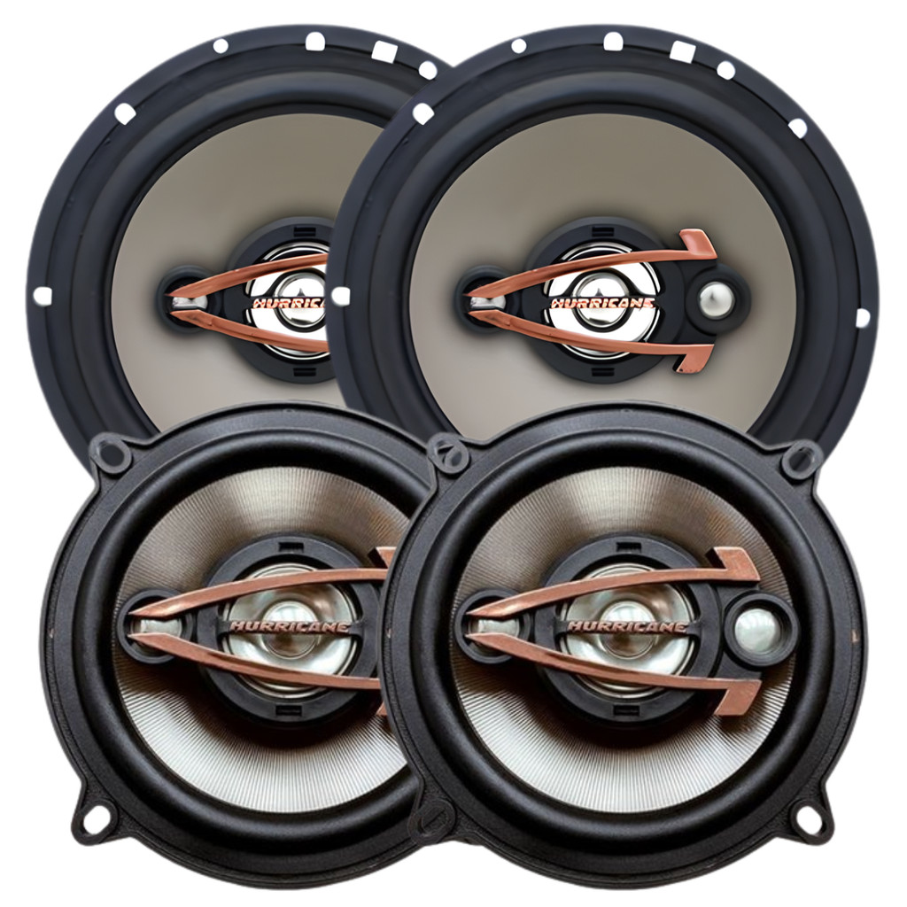 Kit Alto Falante 6 + 5 Polegadas Hurricane 320w Rms QR6 QR5 Quadriaxial 640w Pico 2 Pares