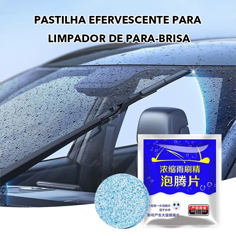 Pastilha Efervescente Limpa Vidro Limpador De Para-Brisa Carro Kit 10 Pecas Oleo Concentrado Pastil
