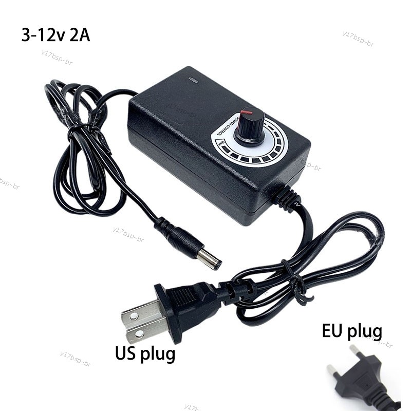 Fonte De Alimentação DC Ajustável AC Para 3V – 12v 5V 6V 9v 12v 2A Adaptador Do Carregador Soprador De Tira 17BR1