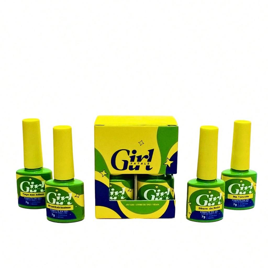 Esmalte em Gel BRASIL  copa Kit com 4 Cores Livres de TPO/HEMA Girl Fatale
