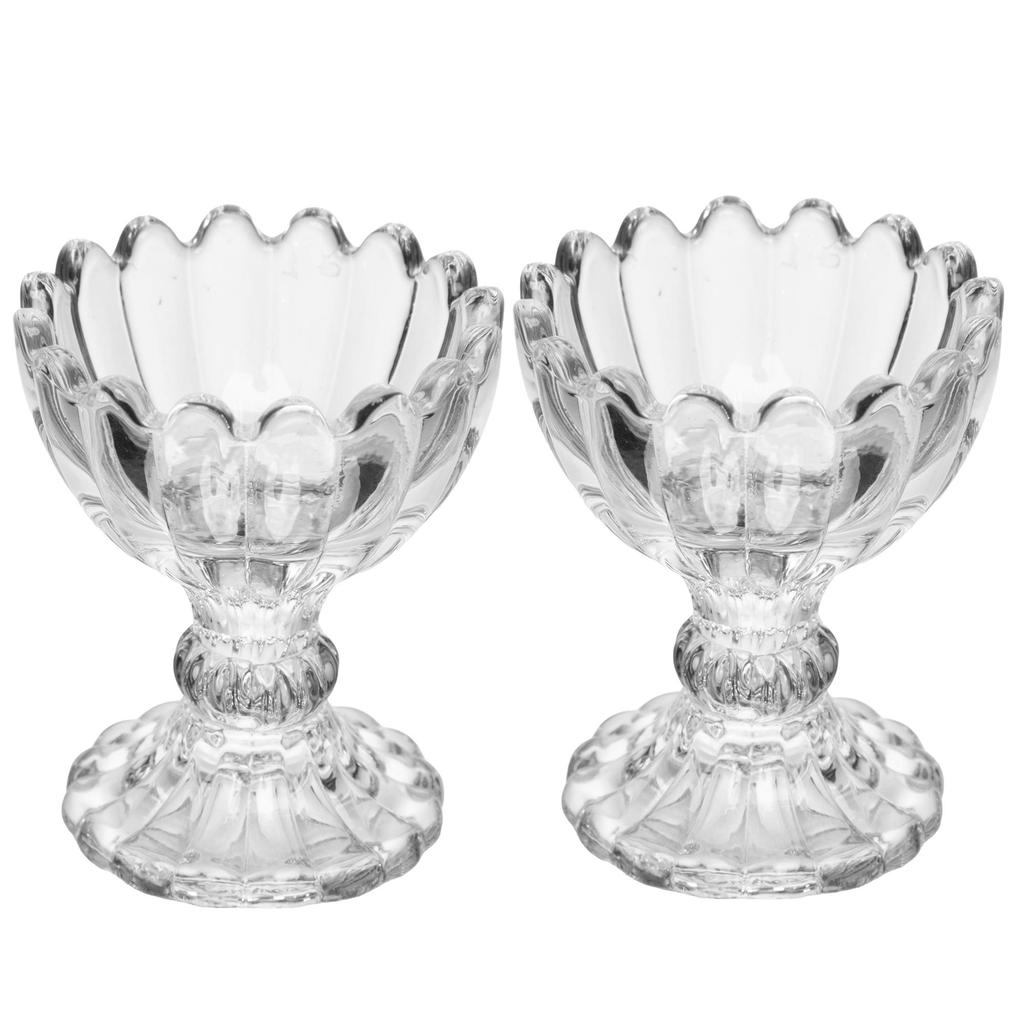 Conjunto 2 Porta Velas Geneva 7cm Cristal Wolff para Decoração Mesa Jantar Sala Aparador Centro de Mesa Elegante Uso Lar
