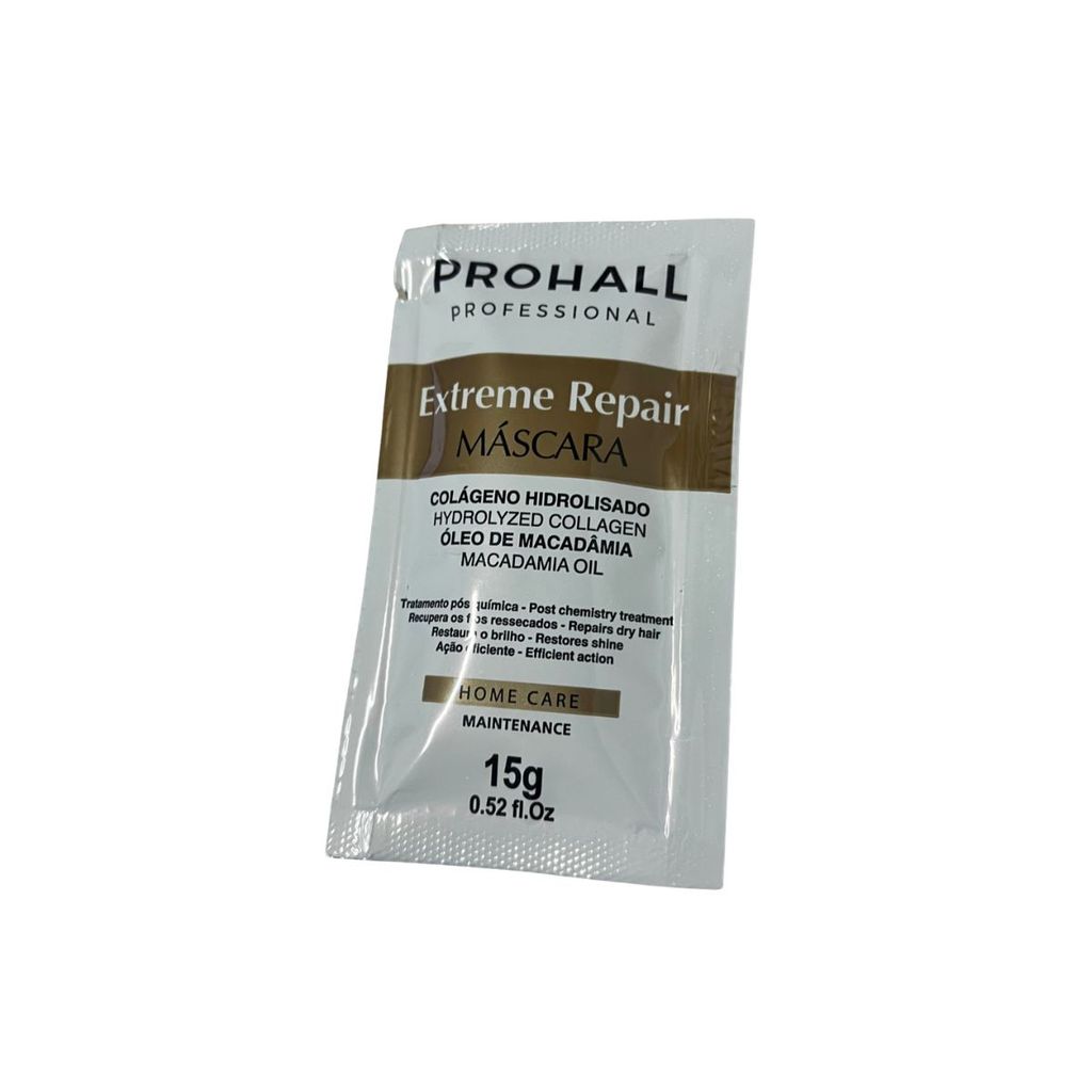 Sachê - Máscara de Nutrição Capilar com Macadâmia Extreme Repair 15g - Prohall - BRINDE