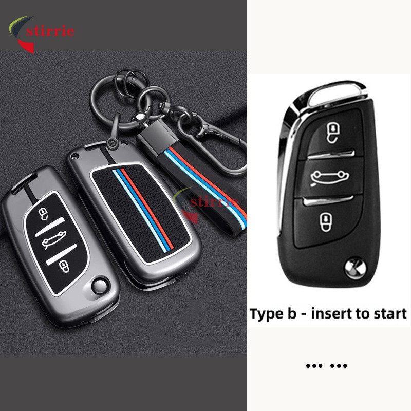Zine Liga Carro Flip Chave Caso Capa Para Peugeot Citroen C1 C2 C3 C4 C5 DS3 DS4 DS5 DS6 Remoto Saco Titular Escudo Aces