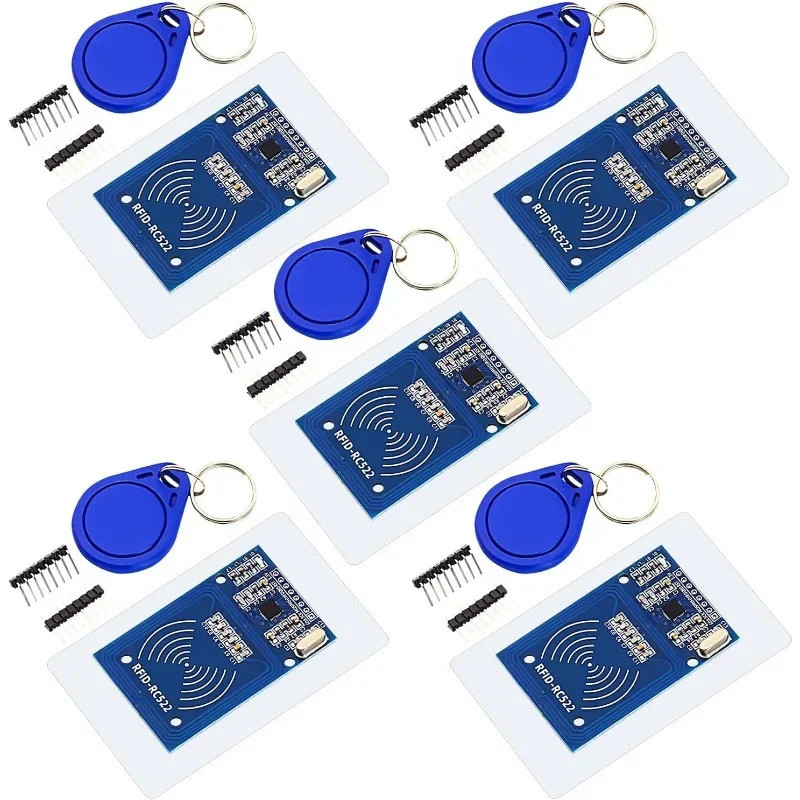 Módulo RC522 RFID , 5 Peças , Sensor De Cartão RF IC Com Branco S50 E Chaveiro Compatível Arduino