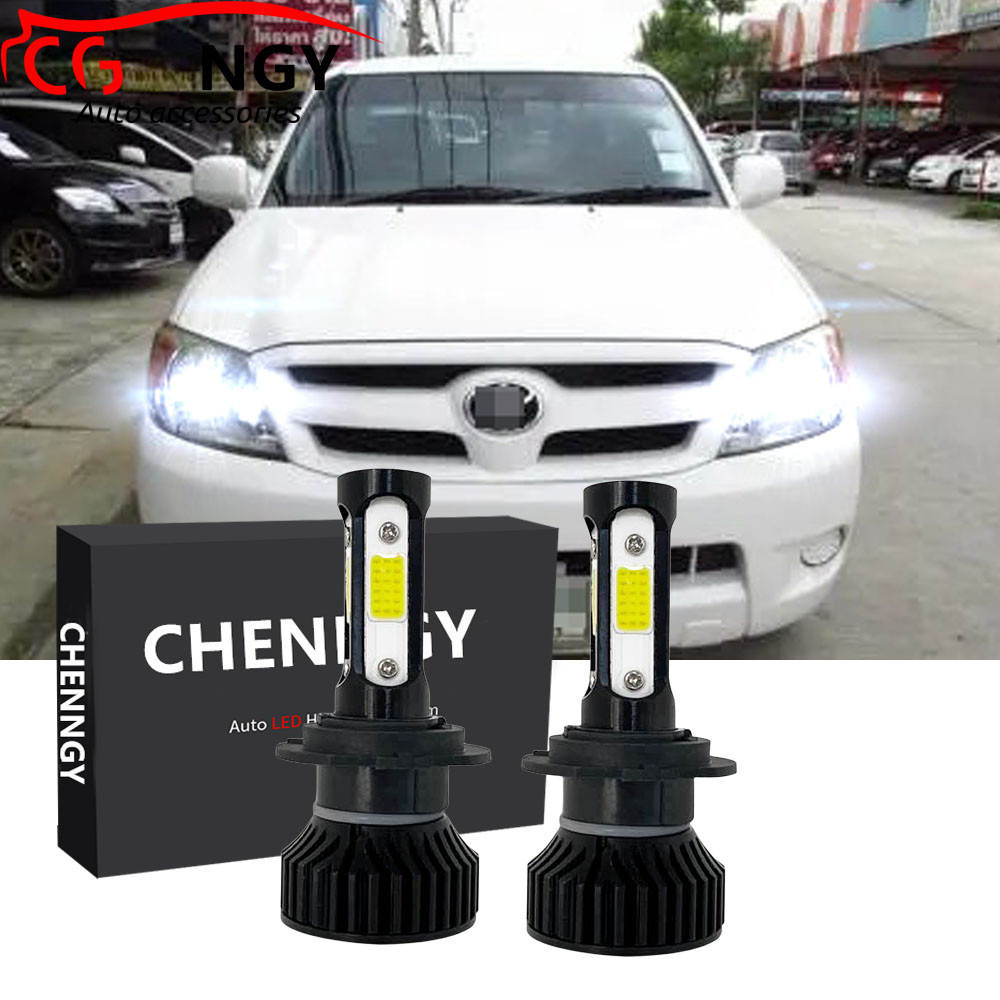 Para Toyota Hilux VIGO KUN25 2004 2005 2006-2009 2010 2011 Farol Dianteiro Do Carro Lâmpadas BHLamp-V4 6000K Kit De LED 