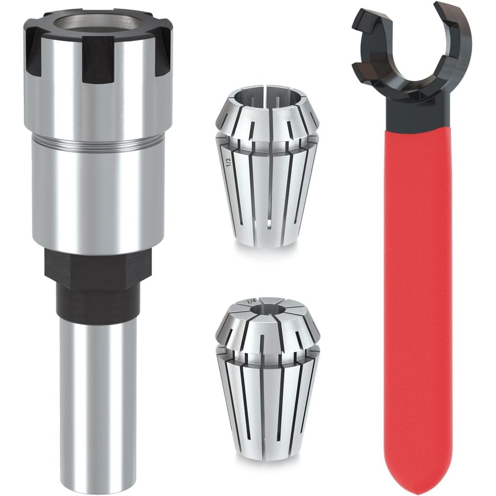 Adaptador Conversor de Mandril de Extensão para Brocas de Tupia com Haste de 1/2 Polegada, Converte Brocas com Haste de