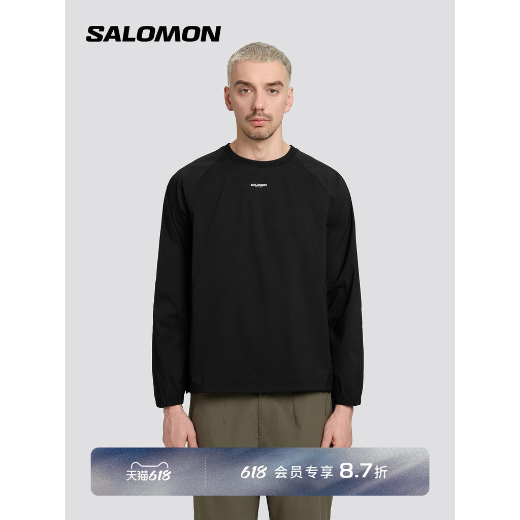 Salomon salomon salomon ao ar livre masculino na moda Casual moletom RACE FLAG PEAK PULLOVER M