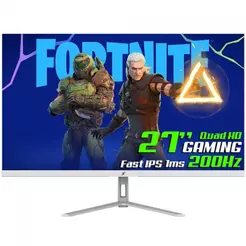 Monitor Gamer SuperFrame Crystal, 27 Pol, RGB, Quad HD, Fast IPS, 1ms 200Hz, FreeSync/G-Sync, Branco