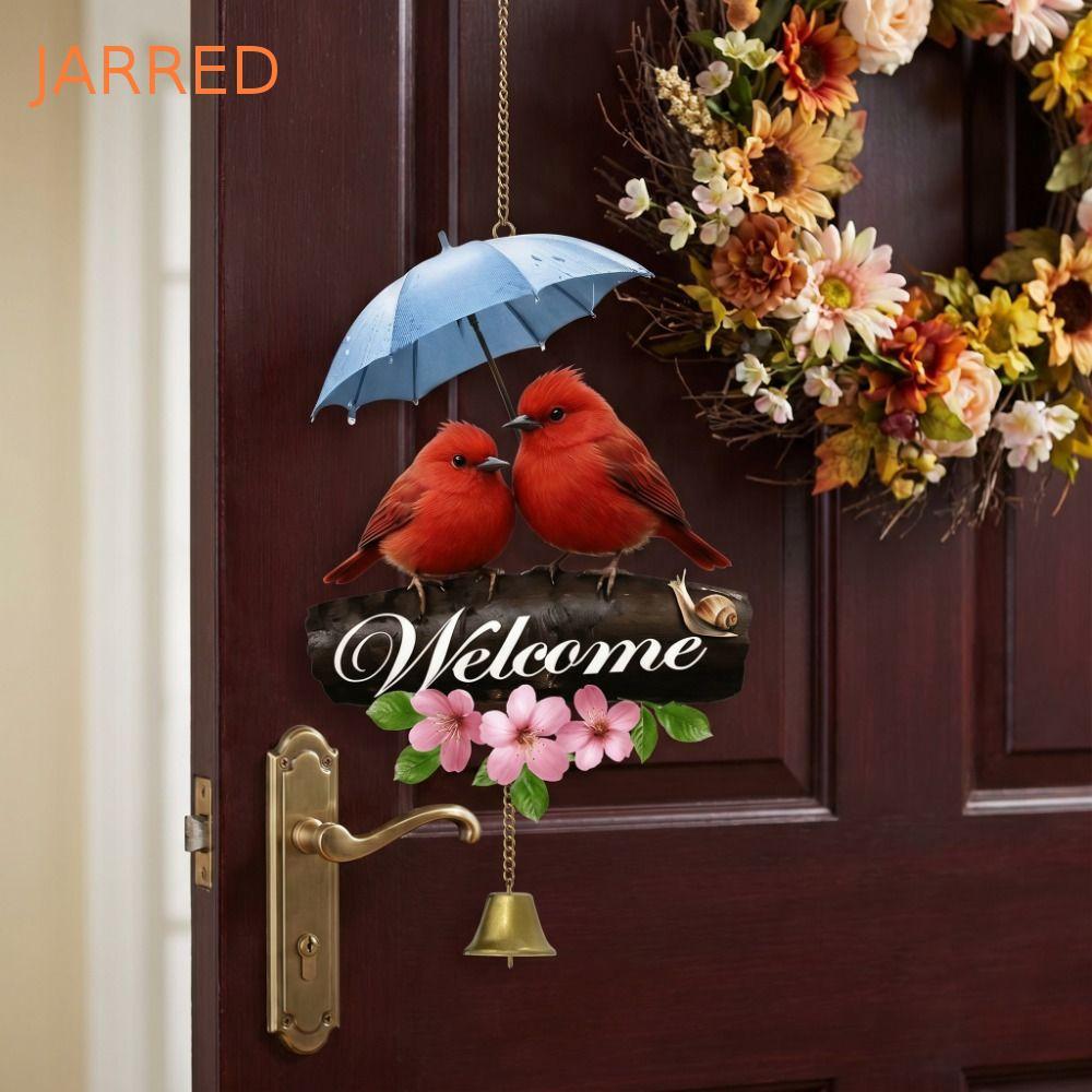 Carrilhão De Vento De Boas-Vindas JARRED , Decoração De Varanda De Flor Plana 2D , Ornamentos Personalizados Porta De Pá