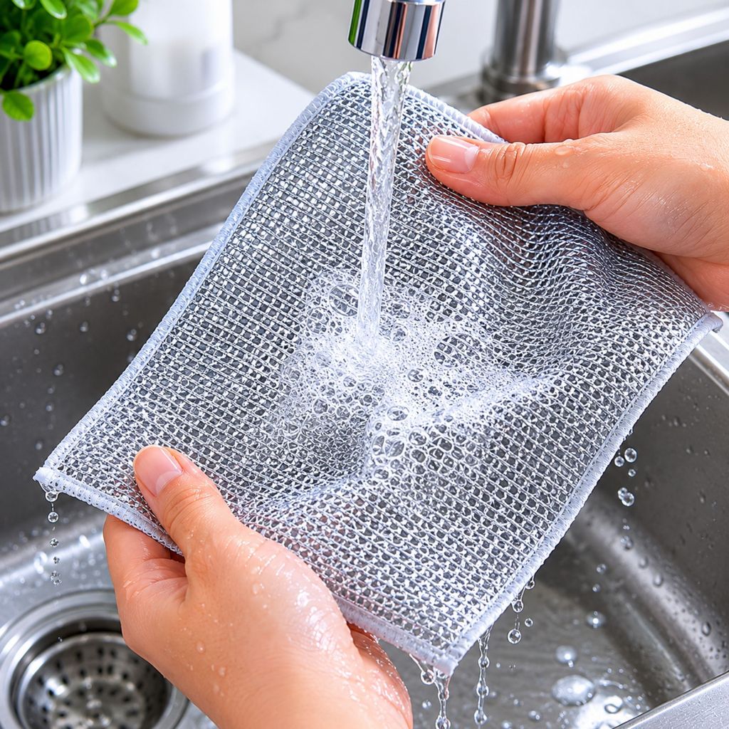 Kit Pano de Aço Inox Reutilizável Anti Gordura para Limpeza Pesada de Cozinha e Louças