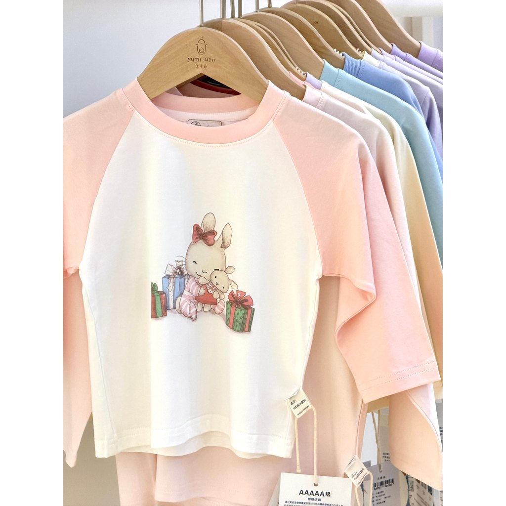 Wombate primavera verão quatro estações crianças camiseta de manga comprida Bottoming único desgaste interior algodão do