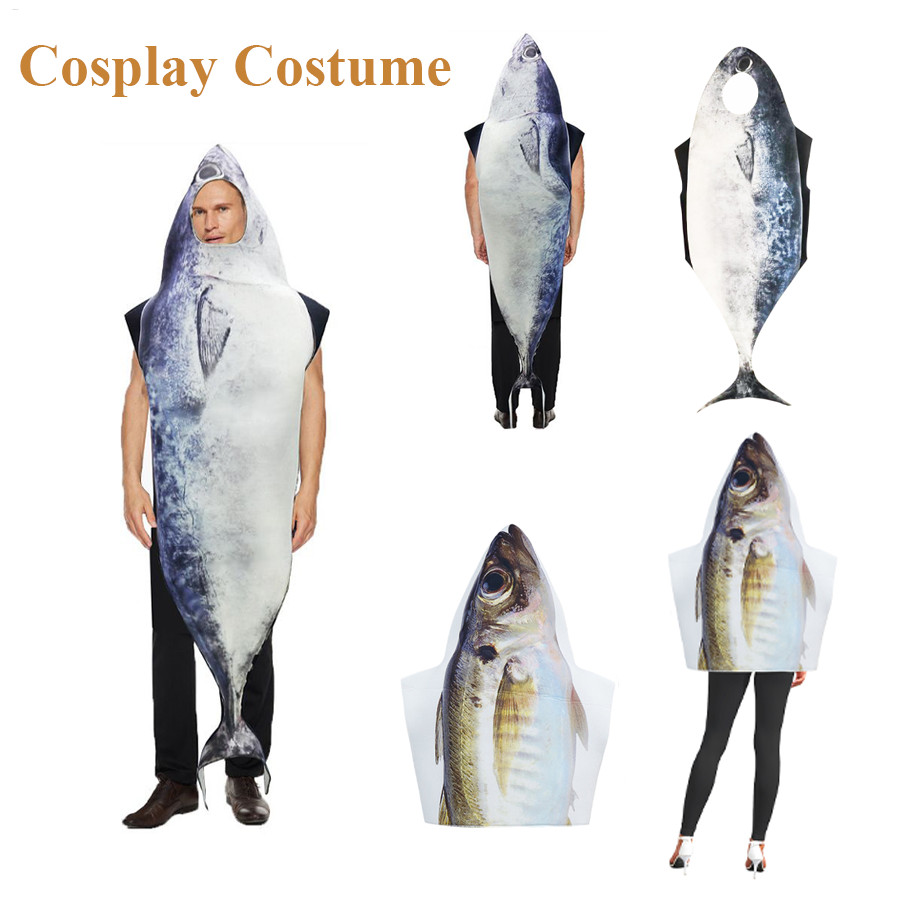 Traje De Peixe Engraçado Cosplay Roupas Realista Animal Vestir-Se Para Adulto Masquerade Role Play chwuiebr