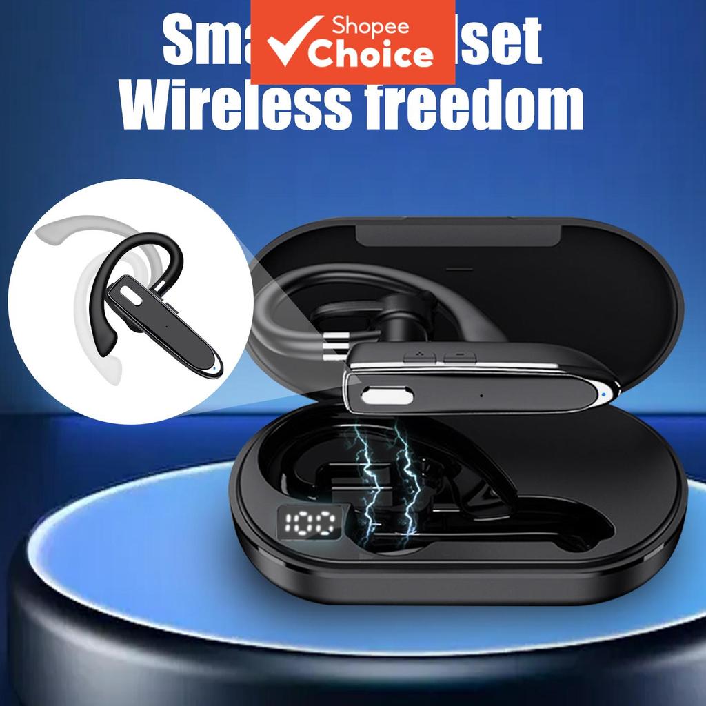 Fones de Ouvido Bluetooth Sem Fio, Fones Auriculares com Gancho Seguro Anticaída, Fone Esportivo Cancelador de Ruído, à