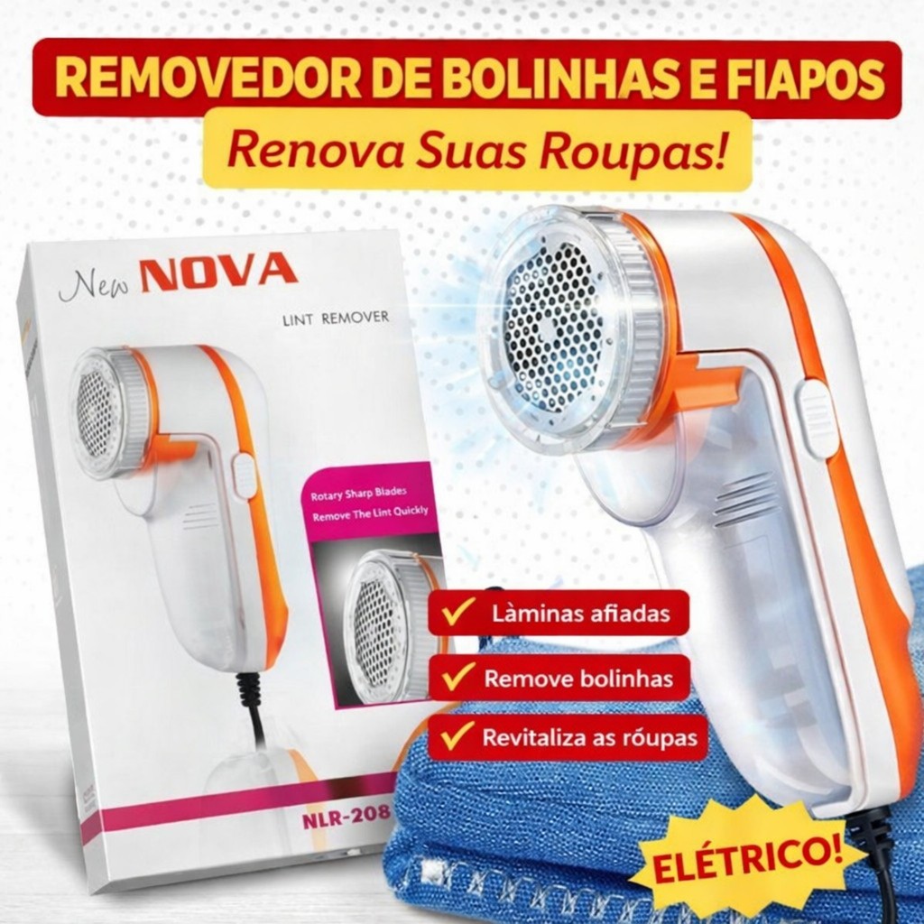 Removedor de Pelos e Bolinhas de Roupa Elétrico Portátil Tira Fiapos Recarregavél Bivolt