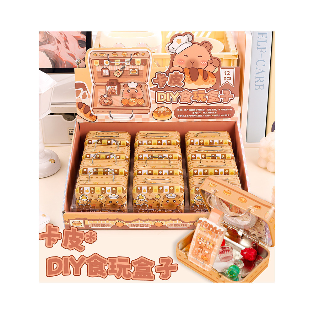 Criativo Kapibara DIY caixa de brinquedos doces em miniatura caixa de flandres Mini loja brinquedo montagem modelo prese