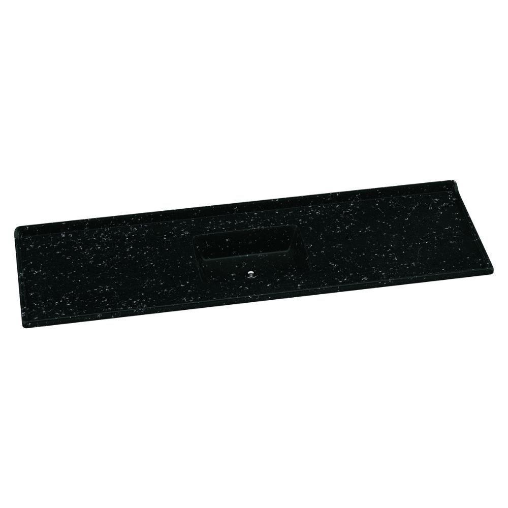 Pia De Cozinha Mármore Sintético 180x55cm Multimóveis CR20483 Preto