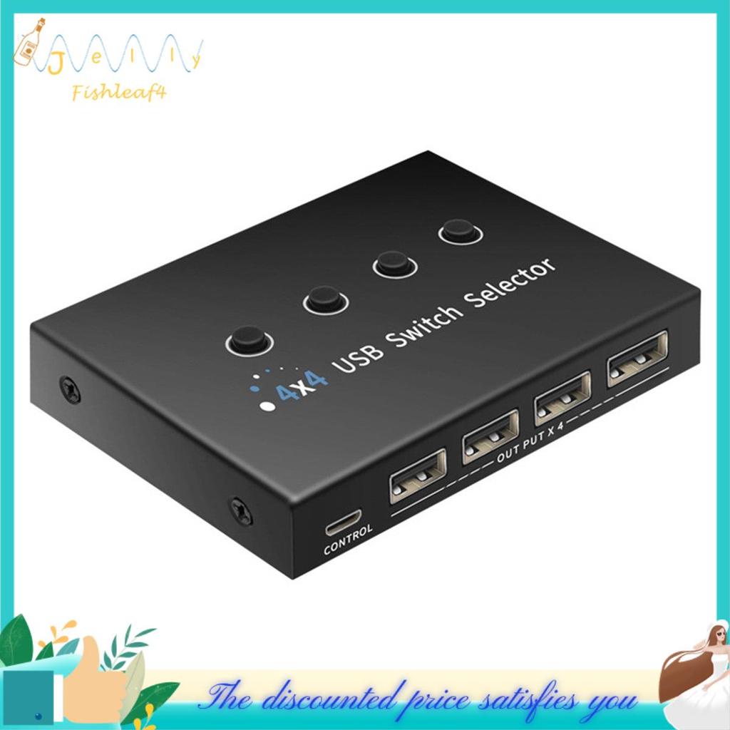 jellyfish Alto-Falante 4 Em 4 Saídas KVM USB2.0 Switch Hub Adaptador USB2.0 Impressora Divisor Switcher Para PC Portátil