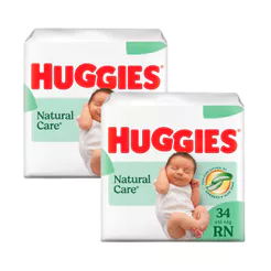 Kit 2 Fralda Premium Huggies Natural Care RN 34 Unidades