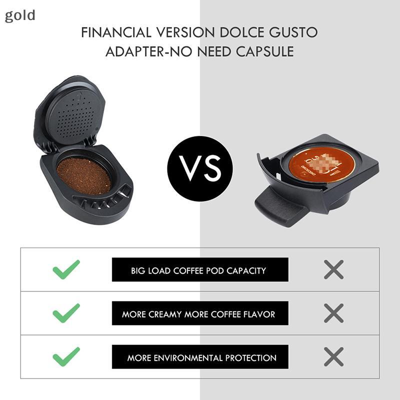 Adaptador De Cápsula Reutilizável Dourado Para Café Dolce Gusto Conversível Com Genio São