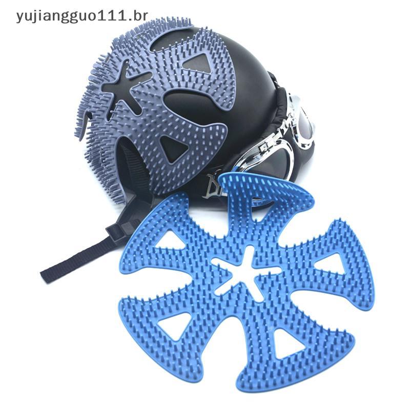 # Novo 1PC Silicone Capacete Da Motocicleta Forro Almofada Anti-Deformação Ventilar Respirável Ciclismo Ventilação .
