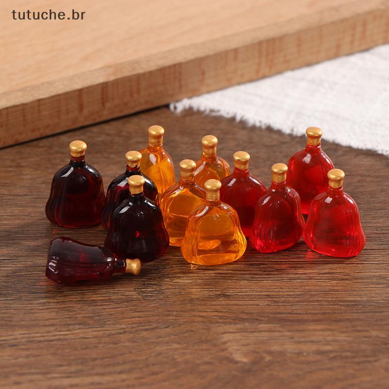 TU 10 Peças Garrafas De Vinho Em Miniatura Para Casa De Bonecas Fingir Brincar Boneca Comida Bebida Acessórios BR