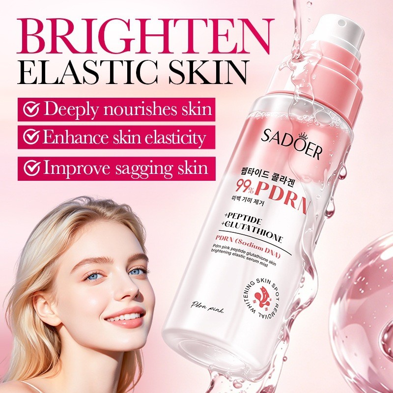 [Produto em estoque pronto Entrega no mesmo dia] SADOER Salmon Pink Peptide Glutationa Skin Brightening Elastic Essence
