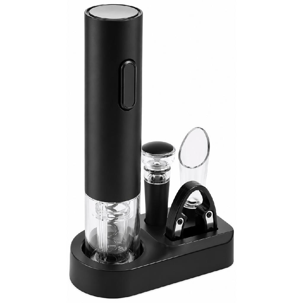 Conjunto Para Vinho Com Suporte Saca Rolha Elétrico Dosador - 21026